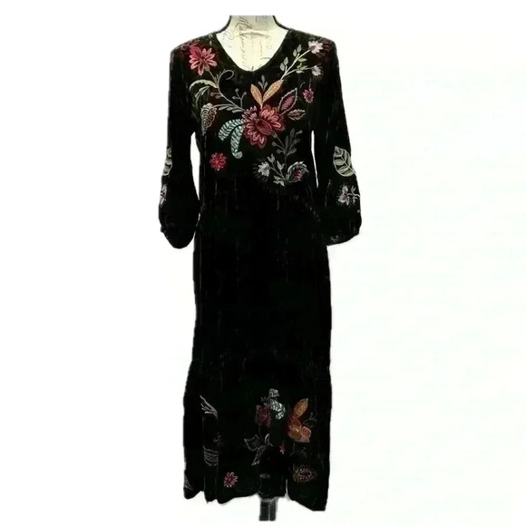 NWT Johnny Was JWLA Isabella Velvet
Embroider Tiered Maxi Dress Petite
Boho Chic - Picture 4 of 11